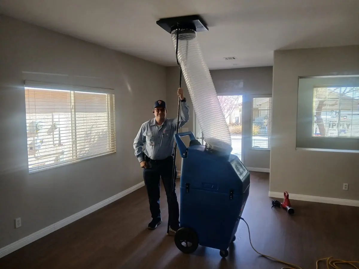 Professional Dryer Vent Cleaning work inside a Benner home